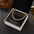 The Smallest Handcuff cuban link chain gold box side view