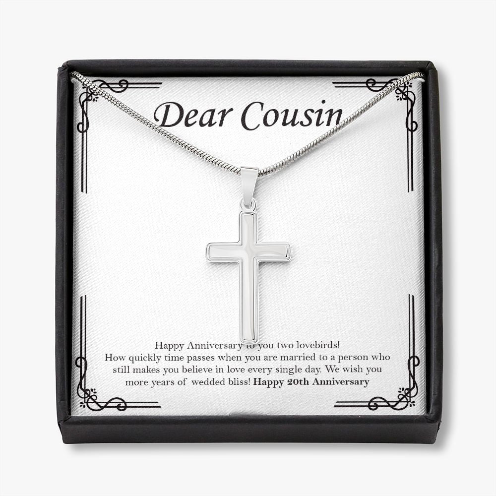 Believe In Love stainless steel cross necklace front