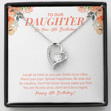 Load image into Gallery viewer, Smile More Often forever love silver necklace front
