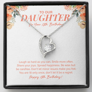 Smile More Often forever love silver necklace front