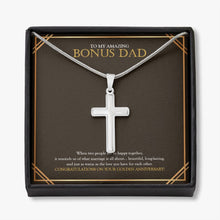 Load image into Gallery viewer, Two People Happy Together stainless steel cross necklace front

