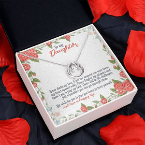 My Wish For You horseshoe pendant red flower