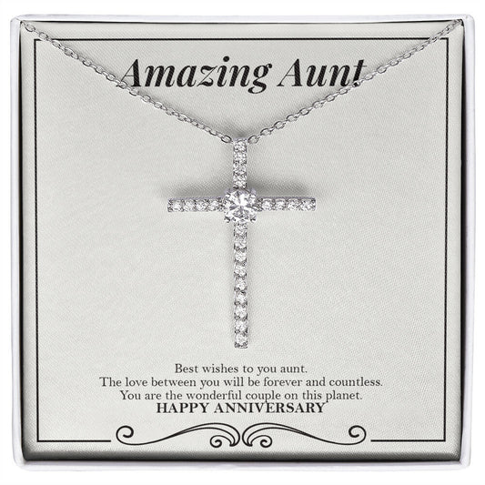 The Love Between You cz cross necklace front