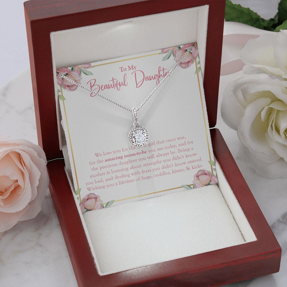 Amazing Mom-To-Be eternal hope necklace premium led mahogany wood box