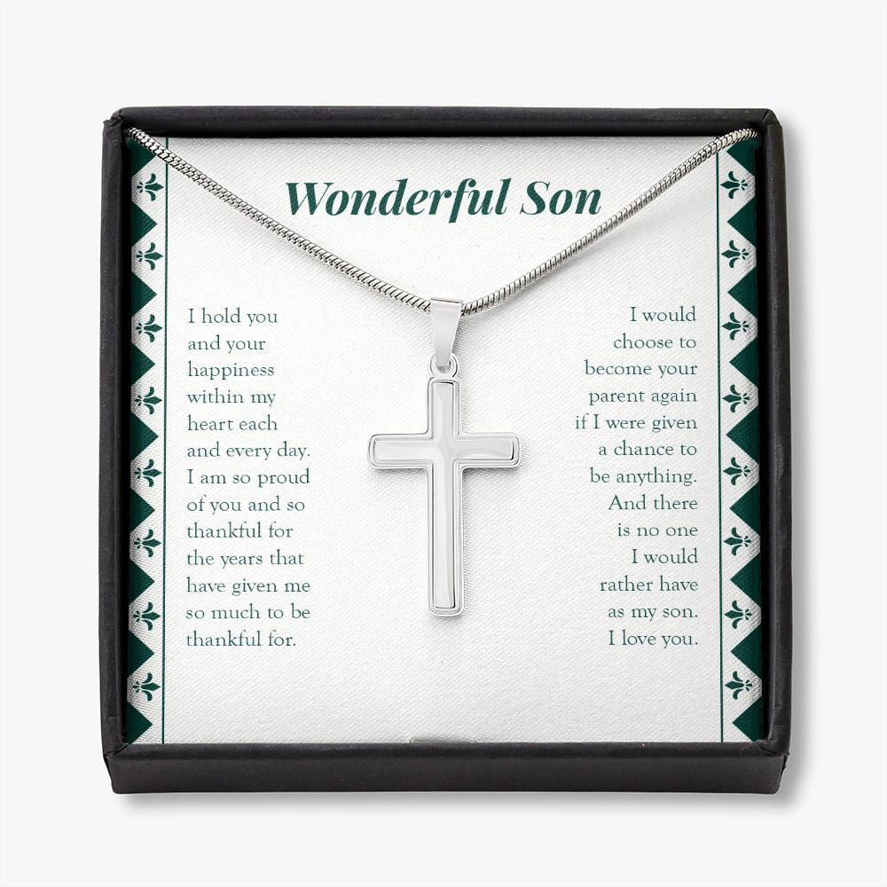 There Is No Other One stainless steel cross necklace front