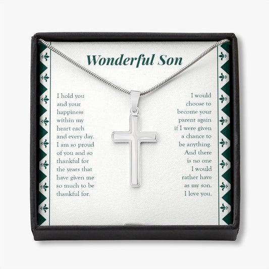There Is No Other One stainless steel cross necklace front