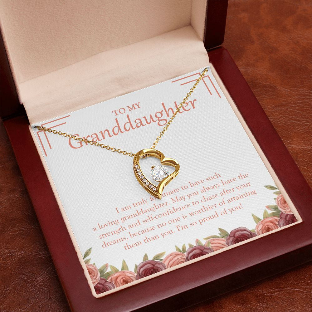Strength And Self-Confidence forever love gold pendant premium led mahogany wood box
