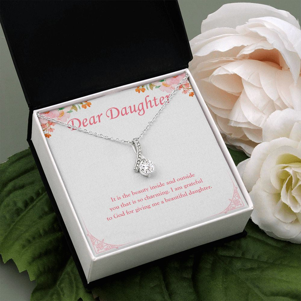 Beauty Inside And Outside alluring beauty pendant white flower