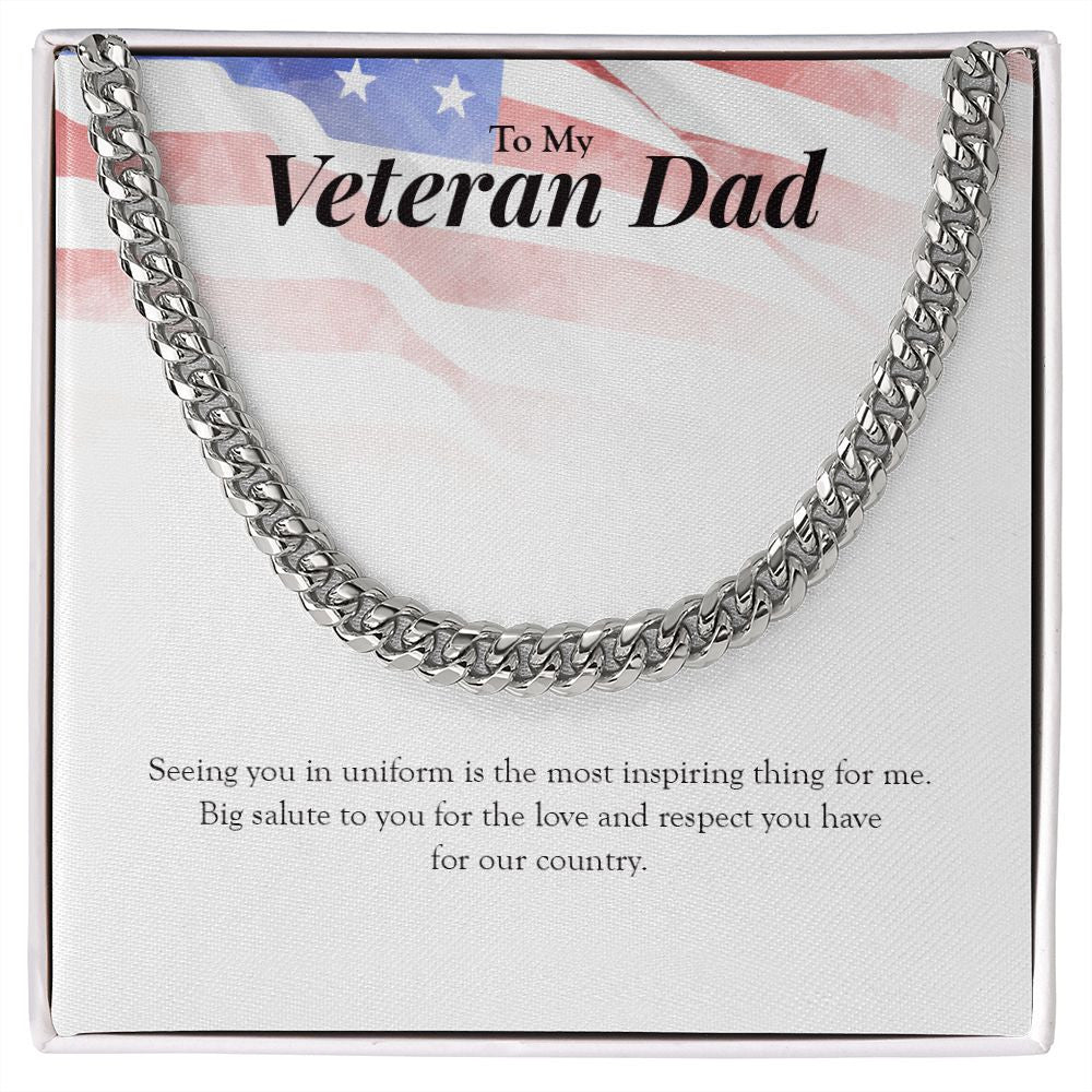 Big Salute To You cuban link chain silver front
