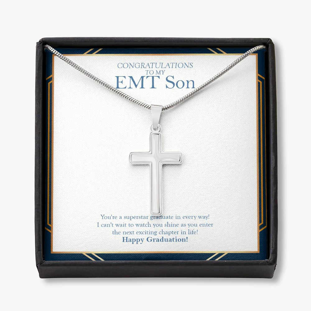 You're a Superstar stainless steel cross necklace front