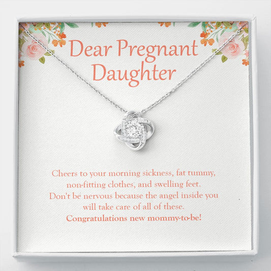 Angel Inside Of You love knot necklace front