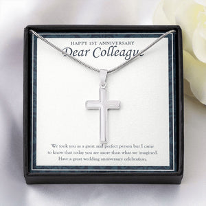 More Than Just A Great Person stainless steel cross yellow flower