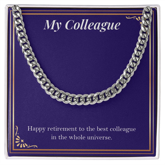 The Best In The Whole Universe cuban link chain silver front