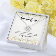 Load image into Gallery viewer, May Love Be A Reminder love knot pendant yellow flower
