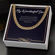 Load image into Gallery viewer, Wonderful Blessing cuban link chain gold standard box
