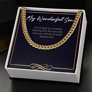 Wonderful Blessing cuban link chain gold standard box