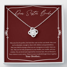Load image into Gallery viewer, Wonderful Bright Future love knot necklace front
