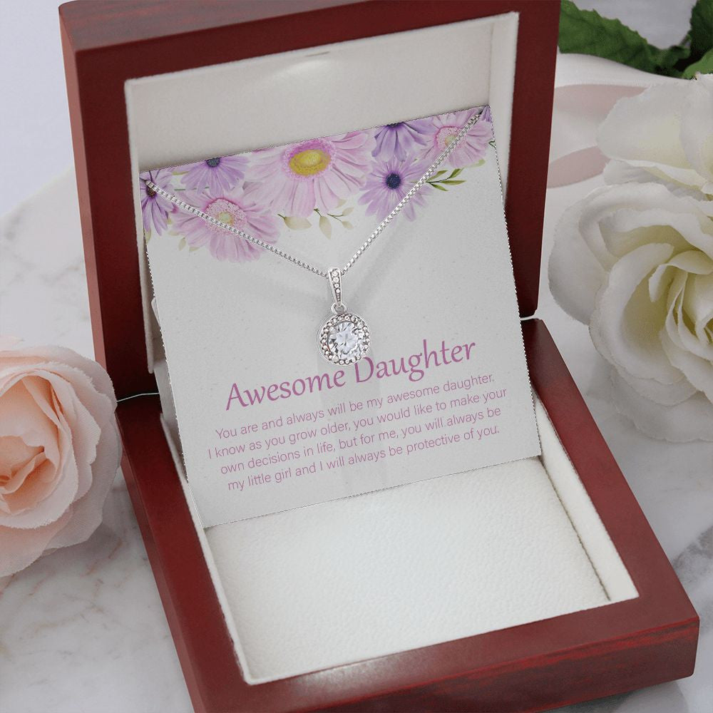 Always My Awesome Child eternal hope necklace premium led mahogany wood box