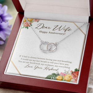Bestfriend, Soulmate, Everything double circle necklace luxury led box close up