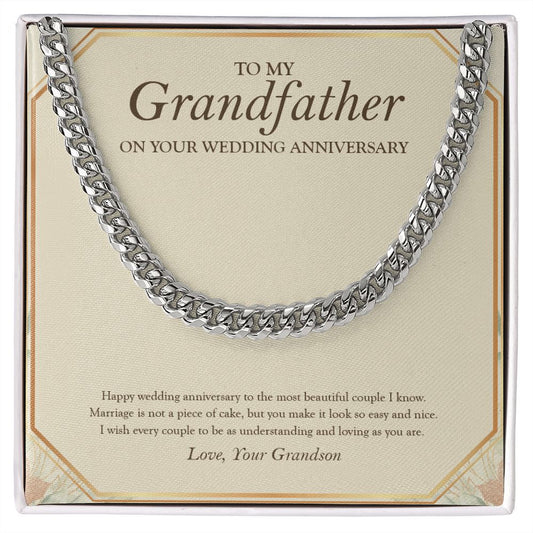 Most Beautiful Couple I Know cuban link chain silver front