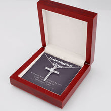 Load image into Gallery viewer, Friends By Heart &amp; Soul cz cross necklace luxury led box side view
