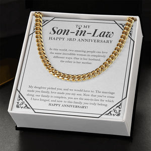 In Completely Different Ways cuban link chain gold standard box