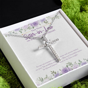 A Beautiful Blessed Union cz cross pendant close up