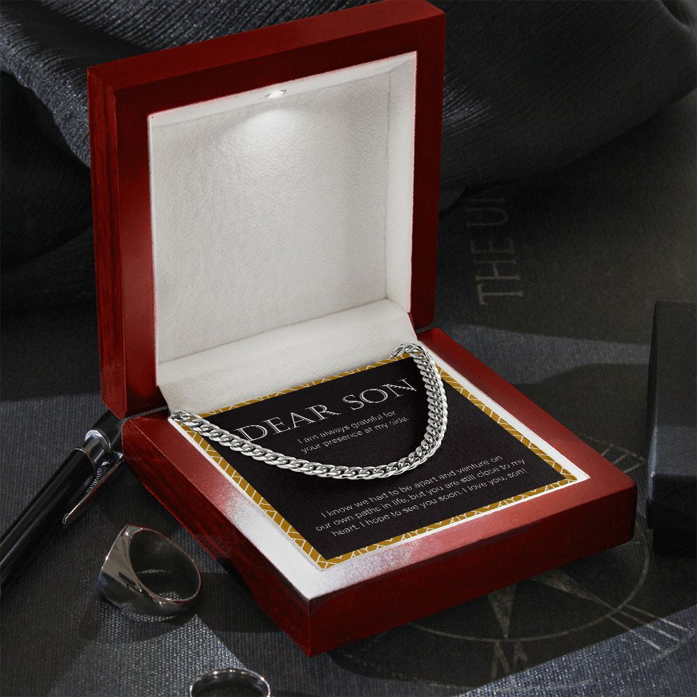 Close To My Heart cuban link chain silver premium led mahogany wood box