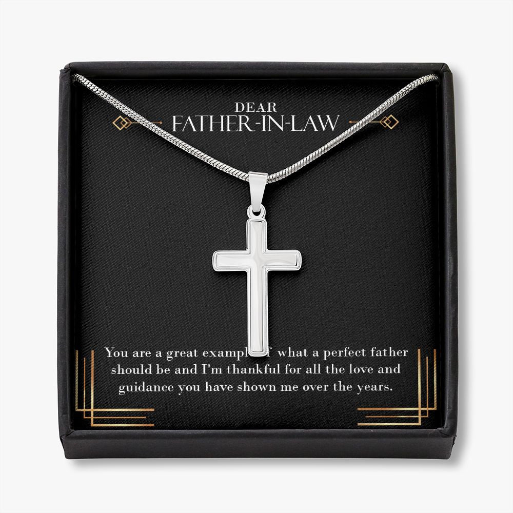 The Love And Guidance stainless steel cross necklace front