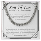 My Daughter Pick You cuban link chain silver front
