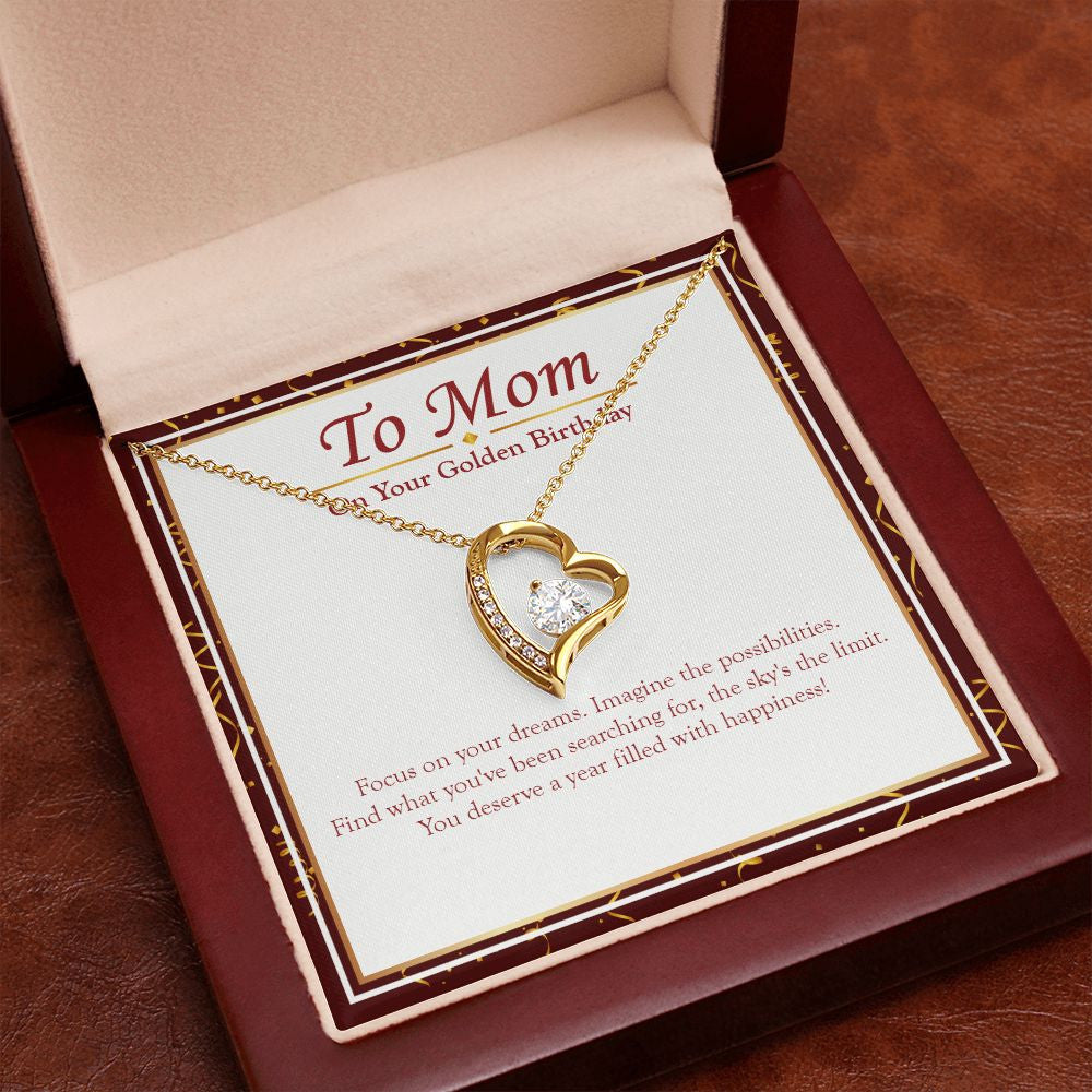 Focus On Your Dreams forever love gold pendant premium led mahogany wood box