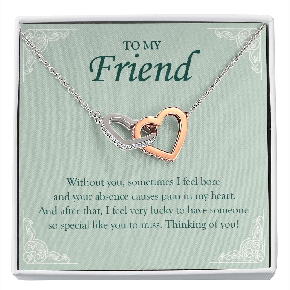 Someone Special Like You interlocking heart necklace front