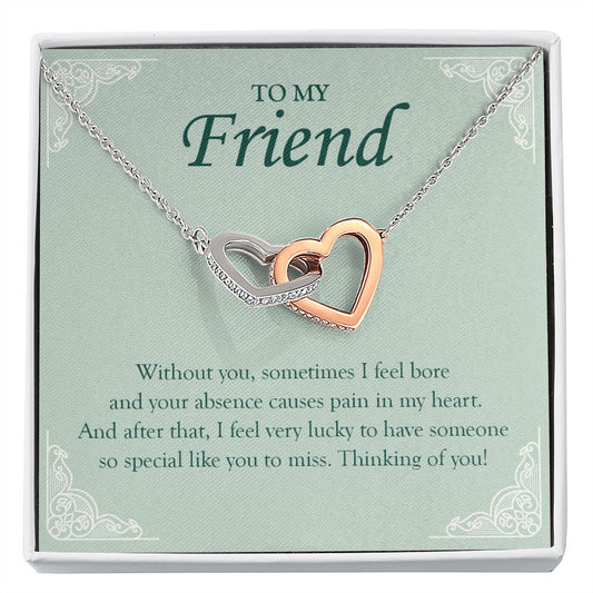 Someone Special Like You interlocking heart necklace front