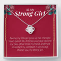 Always Cherish You love knot necklace front