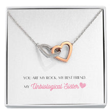 Load image into Gallery viewer, My Rock interlocking heart necklace front
