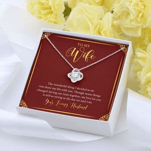 Sharing my life with you love knot pendant yellow flower