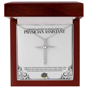 To The Most Special Place cz cross necklace premium led mahogany wood box