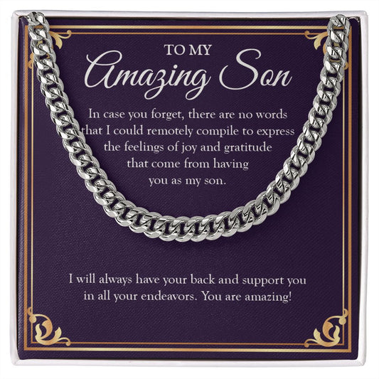 I Have Your Back cuban link chain silver front