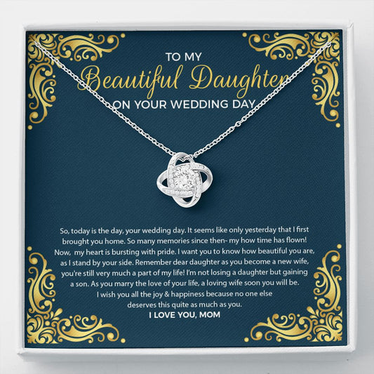 A Loving Wife Soon love knot necklace front