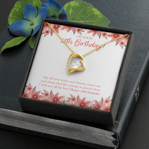 Courage To Pursue forever love gold necklace front