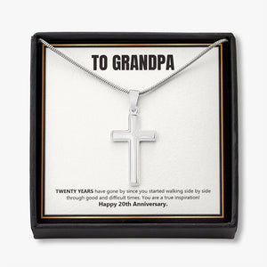 Years Have Gone By stainless steel cross necklace front