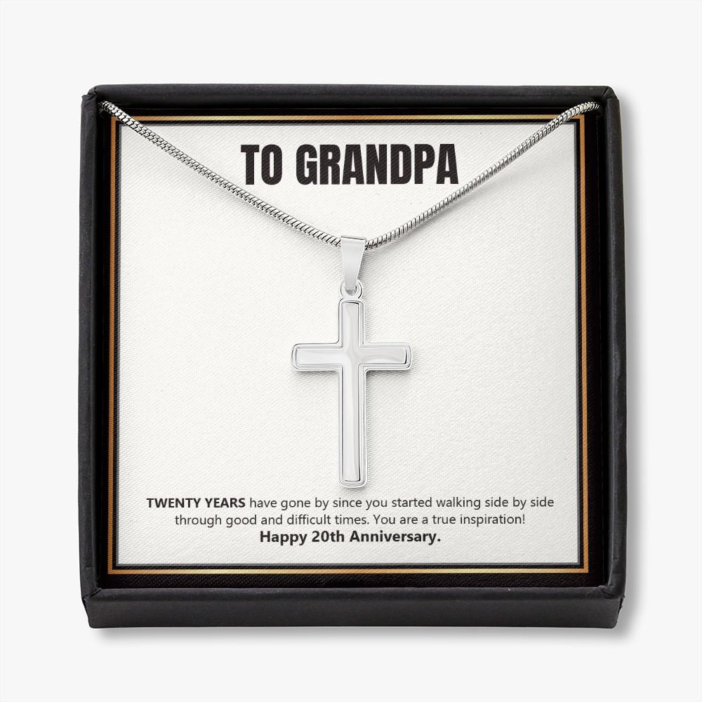 Years Have Gone By stainless steel cross necklace front