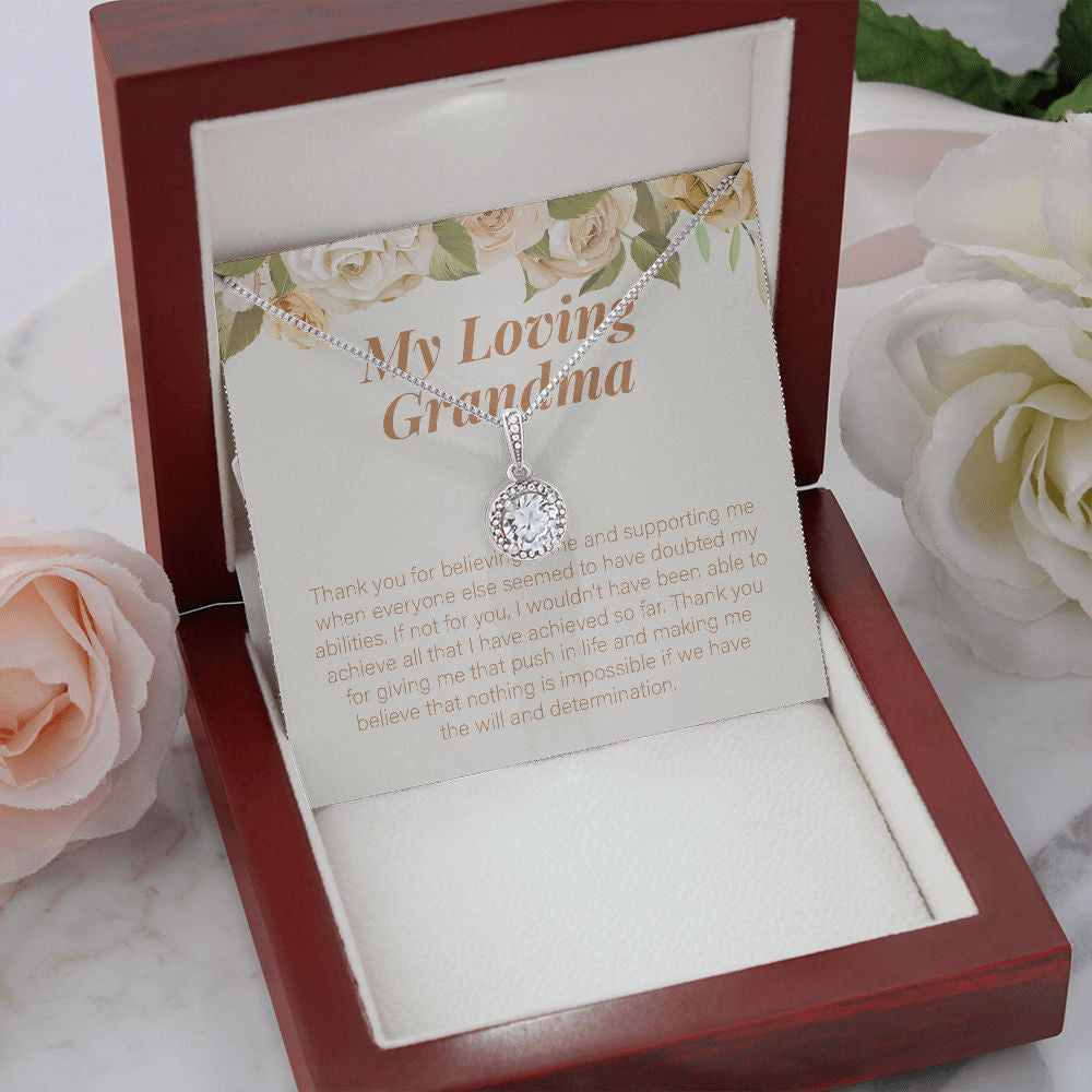 The Will And Determination eternal hope necklace premium led mahogany wood box