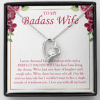 Living The Dream forever love silver necklace front