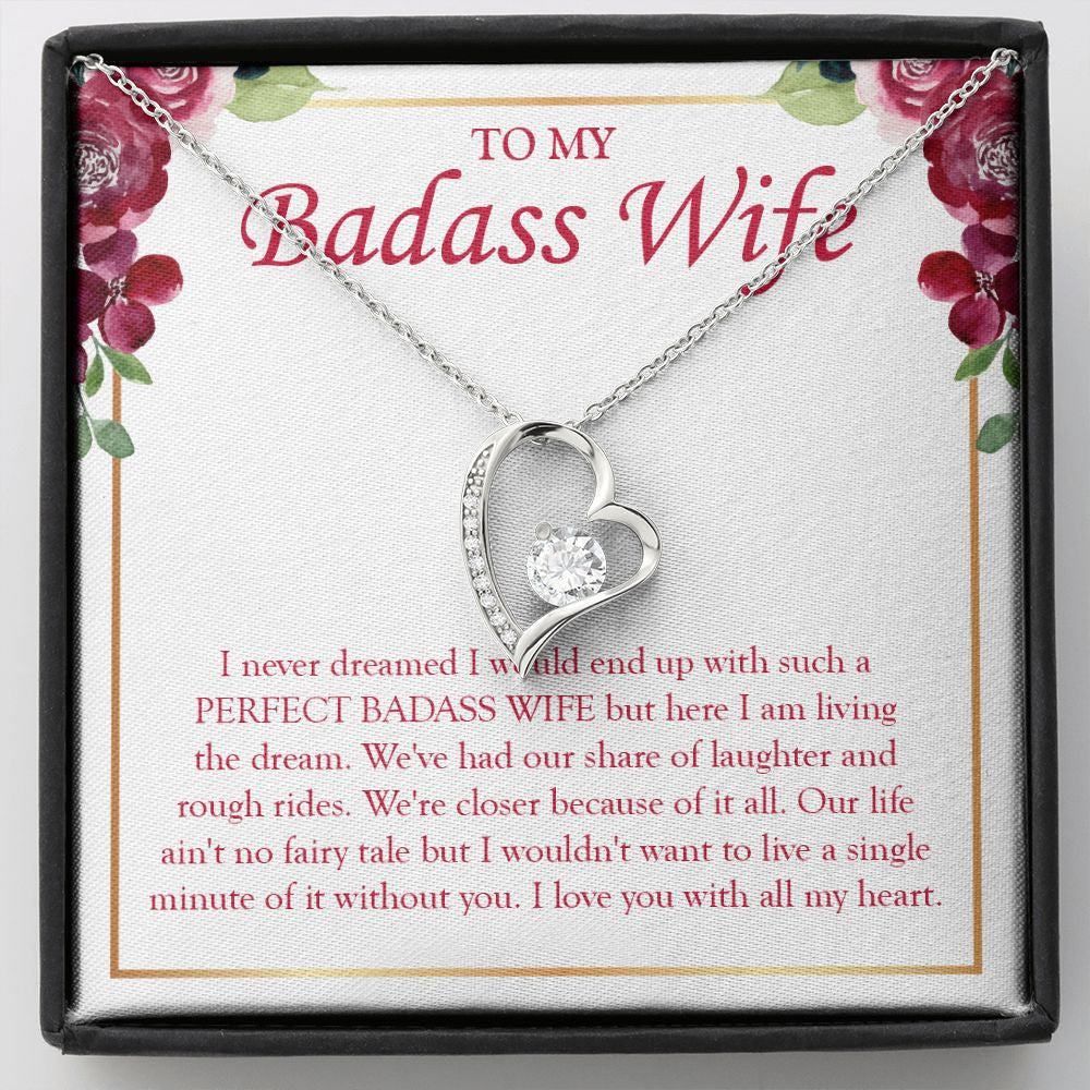 Living The Dream forever love silver necklace front
