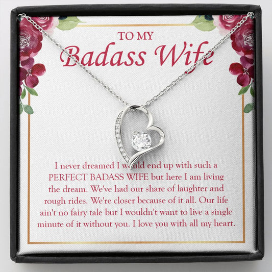 Living The Dream forever love silver necklace front