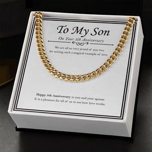 We Are So Proud Of You cuban link chain gold standard box