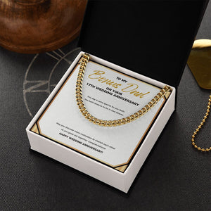 Cherish Each Other cuban link chain gold box side view