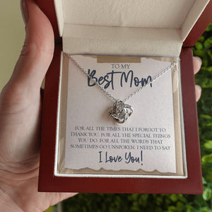For all the times love knot necklace luxury led box hand holding