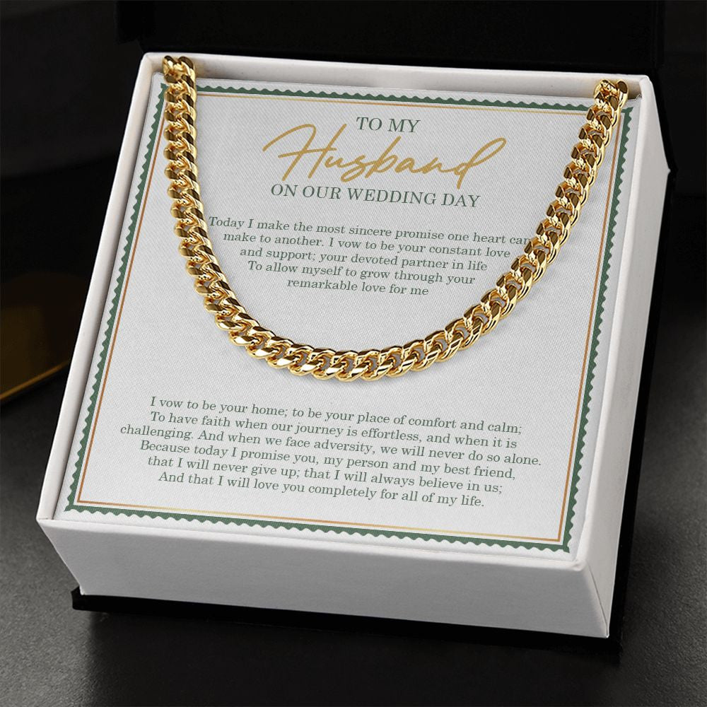 My Person My Bestfriend cuban link chain gold standard box